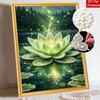 5D DIY Pearl Art Kit Glowing Lotus Flower Themed Decor for Living Room Home Wall Decoration
