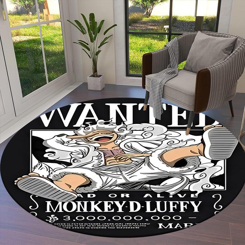 Luffy D Round Area Rug Carpet Rug For Living Room Bedroom Sofa Playroom Decor Nonslip Floor Mat