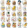25pcs Easter Vintage Sticker Cartoon Cute Easter Bunny Chicks Egg Stickers Self-Adhesive Decal Novelty Easter Party for Kid gift