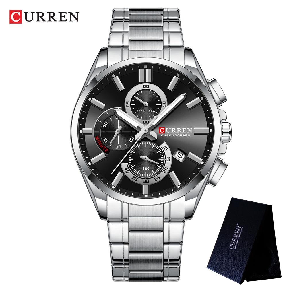 CURREN WristWatch Waterproof Chronograph Men Watch Military Army Top Brand Luxury Classic Stainless Steel Sport Male Clock 8475