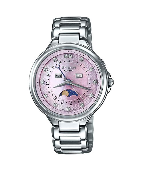 Casio Женские аналоговые кварцевые часы Sheen из нержавеющей стали с водозащитой 50 м SHE-3044D-4A