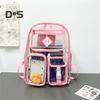Clear Backpack with Reinforced Stitching Zipper Closure Large Capacity Adjustable Heavy Duty Large PVC Transparent See Through School Bag