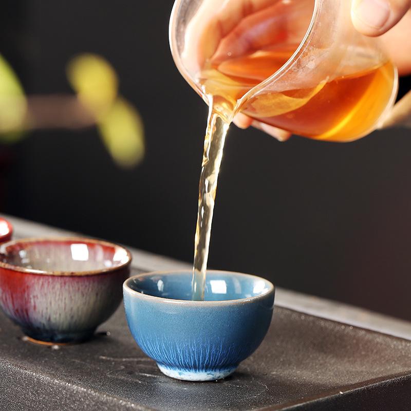 75ml Japanese Style Kiln Change Ceramic Teacup Household Kung Fu Retro Water Cup Creative Teaware Wine Drinkware Cup New