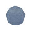 Washed Drop Shoulder Corduroy Shirt Unisex Tops Dusty-Blue P21SHT031