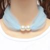Lace Pearls Ring Scarf Ladies Korean Style Simple Mother's Day Gifts Pure Color Temperament 80*70CM Soft Spring Summer New Scarf