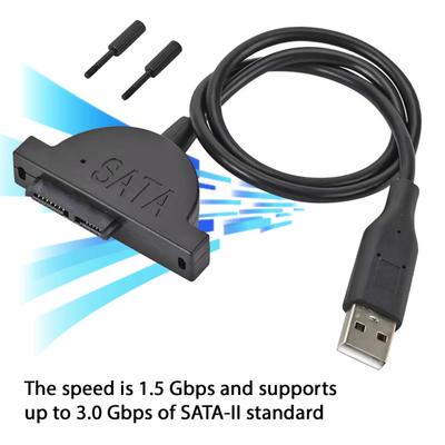 Кабель-адаптер USB 2.0 на 7+6 13-контактный SATA для привода CD/DVD-ROM ноутбука, высокоскоростная передача 480 Мбит/с, кабель-конвертер для оптического привода DVD