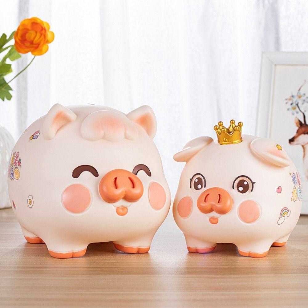 Cartoon Pig Piggy Bank Anti-fall Saving Jar Ornament Funny Animal Saving Jar Gifts