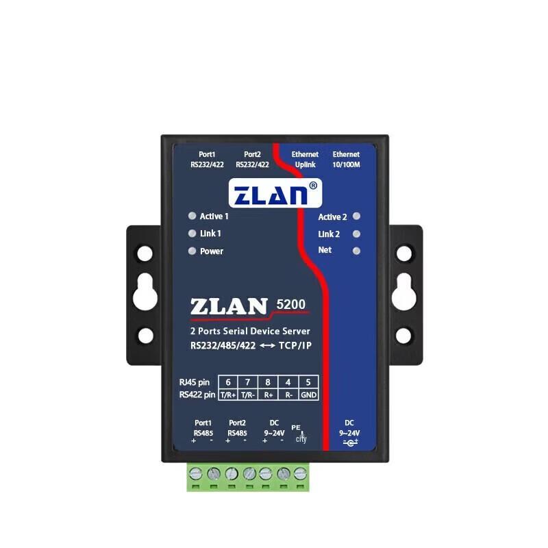 ZLAN Dual Serial Port to Ethernet Converter
