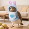 Birds Hoodie Cute Blue White Parrot Flight Suit with Ears Small Animals Apparel for Parrots African Greys Parakeet Cockatiel