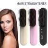 Cordless Hair Straightener Brush 3 Temperatures Fast Heating USB Rechargeable Travel Portable Hot Brush Electric Fluffy Styling Detangling Comb