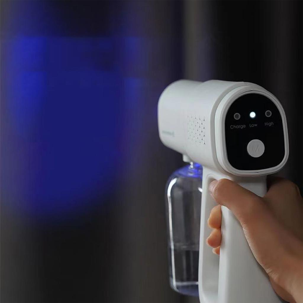 Беспроводной ручной дезинфицирующий спрей, электронный в бытовом помещении для профилактики, нано-спрей с синим светом