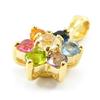 [A3233] - Tutti Frutti 'Crystal Flower' Gold Plated Pendant