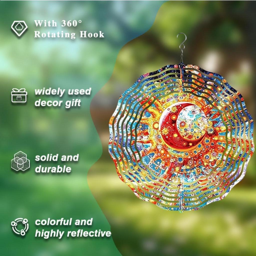 3D Elegant Metal Wind Spinner Dynamic Sculpture for Indoor Outdoor Courtyard Garden Art Thanksgiving Decoration No Electricity Required Outdoor