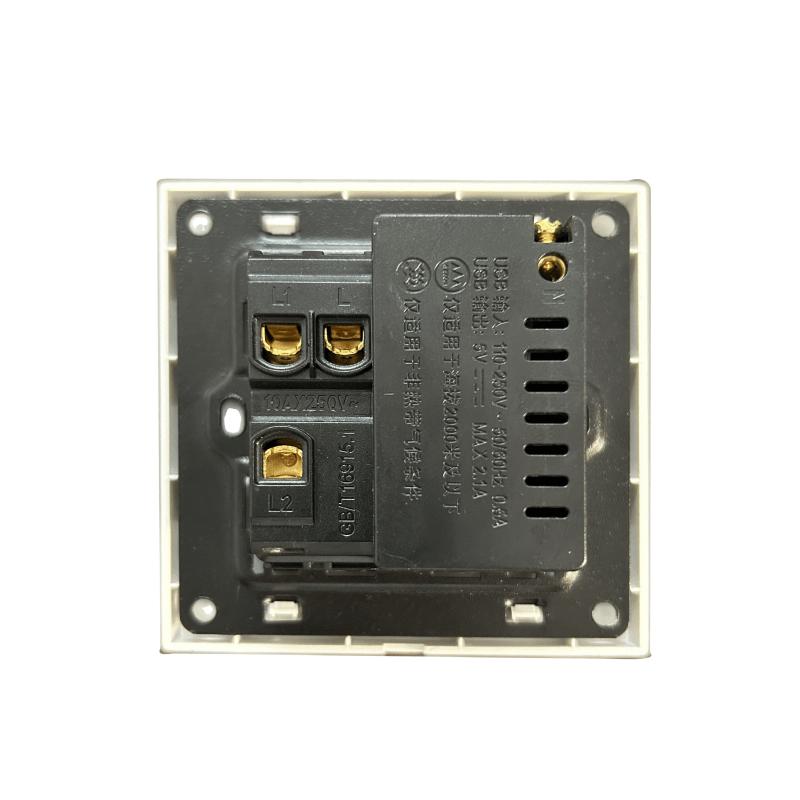 1-клавишный 2-канальный с 2 портами USB-розетка для зарядки, со светодиодной подсветкой, AC110-250 В, выключатель света с международной универсальной розеткой USB