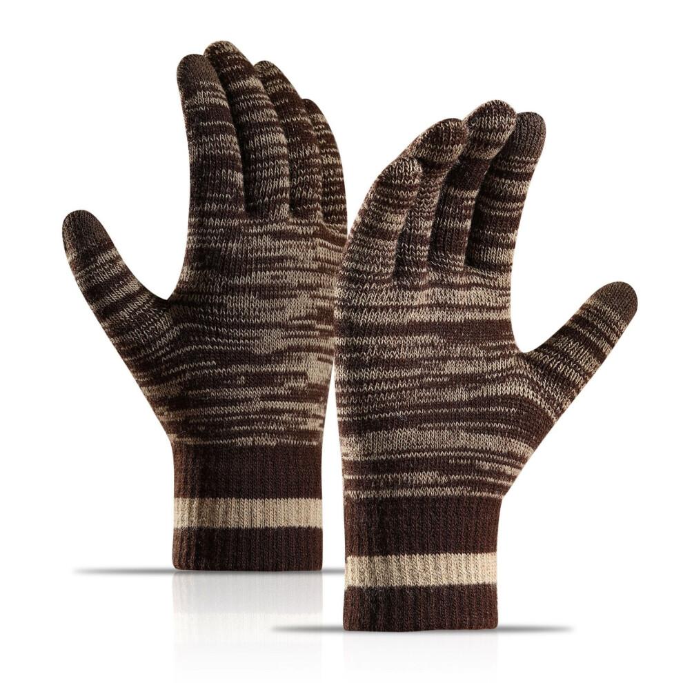 Winter Men's Knitted Gloves Woman Warm Wool Mittens Full Finger Gloves Female Ladies TouchScreen Outdoor Riding Glove