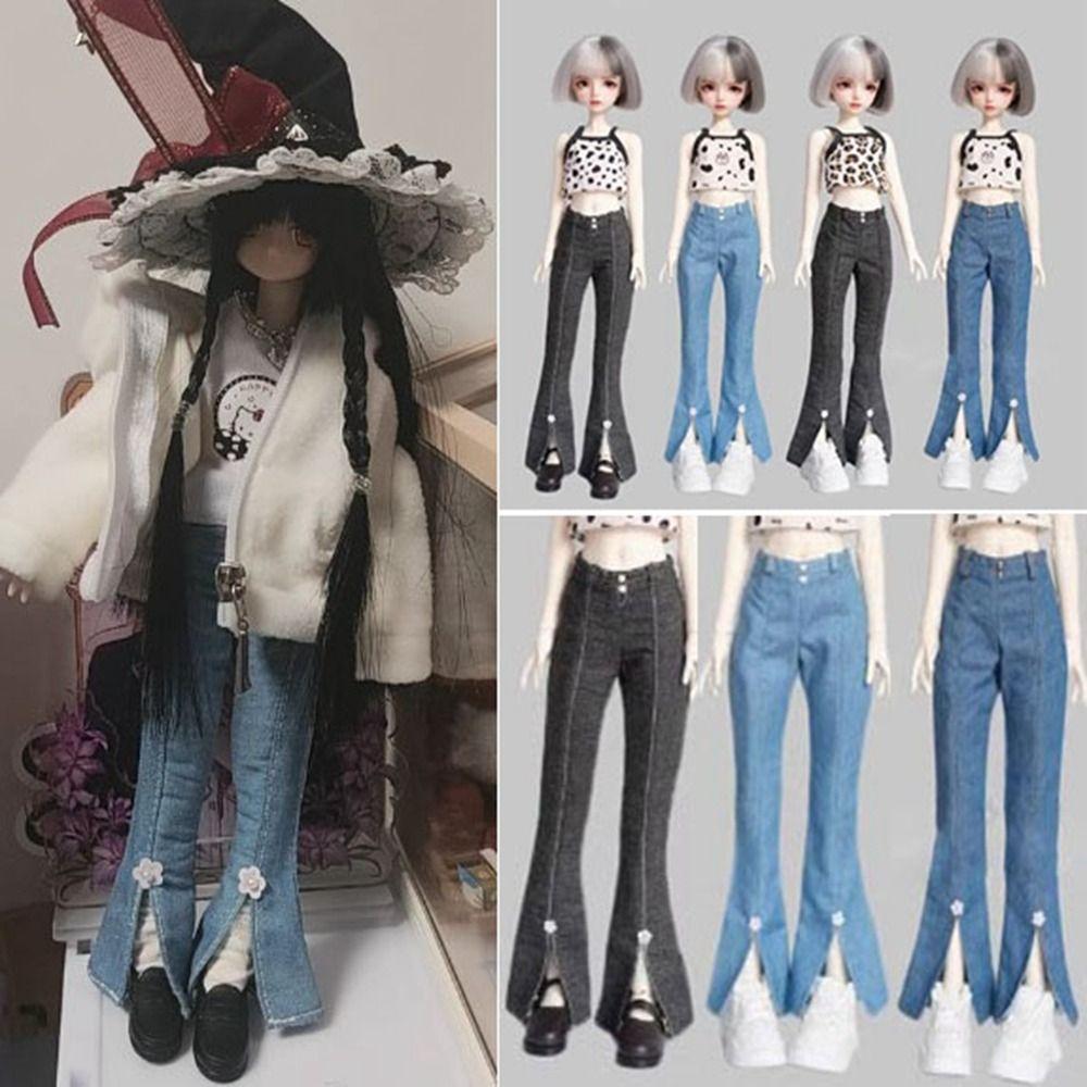 Cute Doll Trousers Elegant Doll Clothes Bell-bottoms Jeans Pants for 1/3 1/4 1/6 30/45/60cm Doll
