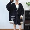 Вязаный кардиган средней длины с рваным дизайном, новинка осени и зимы, свободный ленивый свитер-жакет для женщин