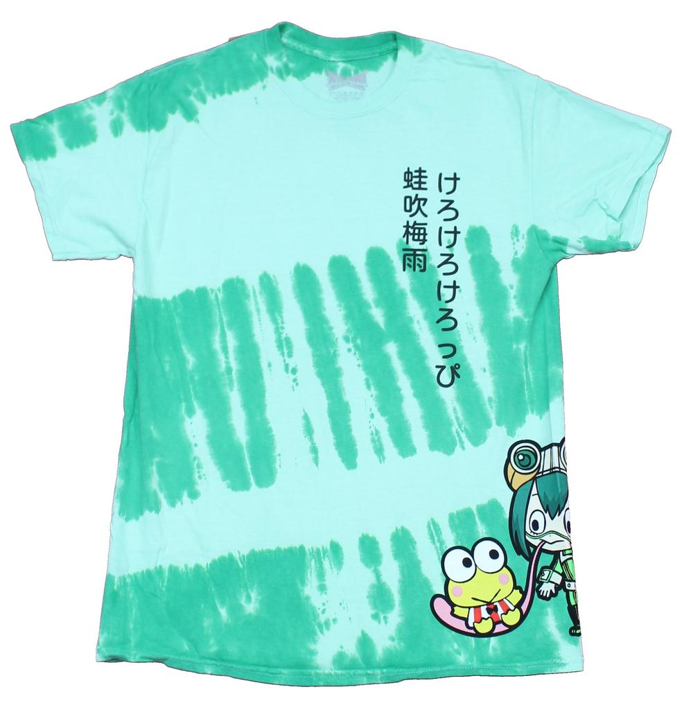 My Hero Academia Sanrio Mens T-Shirt - Froppy & Keropi Chibi Side Kanji