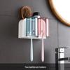 Wutuo Punch-Free Wall-Mounted Toothbrush & Cup Holder