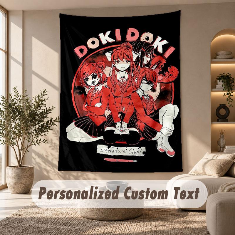 Настенный Гобелен Художественная Ткань Спальня Комната Фон ДекорDoki Doki Литературный Клуб
