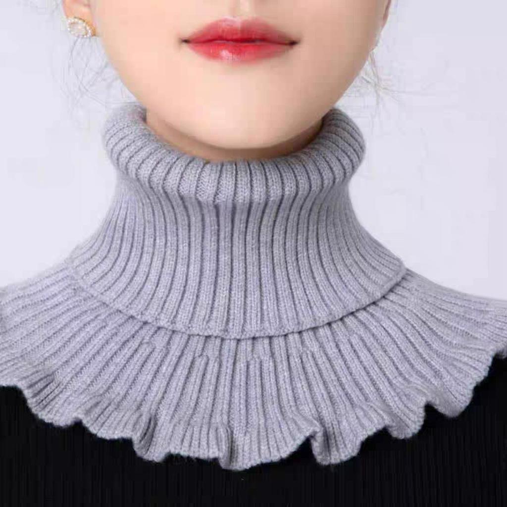 Scarf, Neck Cover, Fake Collar, Cervical Spine Protection, Warmth and Cold Protection, Versatile Knitted Turtleneck Sweater Collar