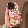 Чехол для телефона Клубничный Ш-Шорткейк для iPhone 17 17Air 16 15 14 13 12 11 Pro Max Plus Цветной Серебристый