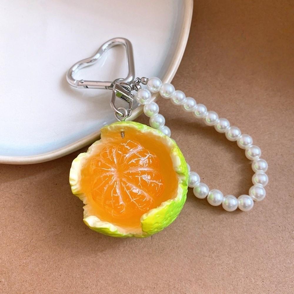 Cartoon Lucky Fruit Orange Keychain 3D Fruit Pendant Simulation Orange Gift Accessories
