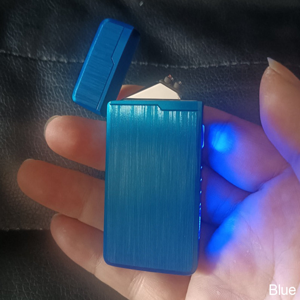 1 шт. Новый ветрозащитный металлический USB-зажигалка-фонарик, реактивная двойная плазменная дуговая зажигалка, газовая электрическая, перезаряжаемая бутаном, для трубки, сигары