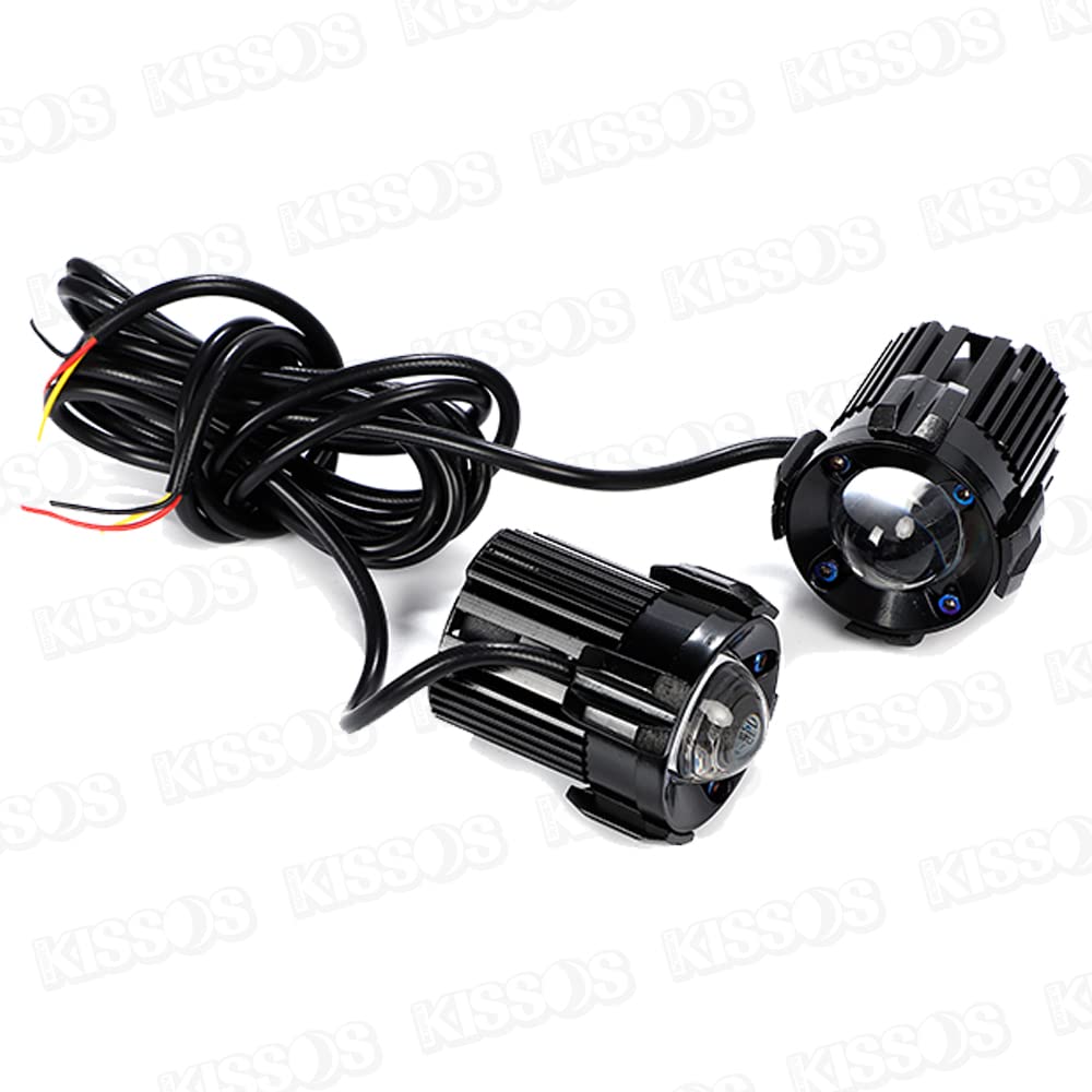 Универсальные светодиодные фары и противотуманные фары для мотоциклов, переключаемые белый/желтый, 12 В, комплект из 2 штук