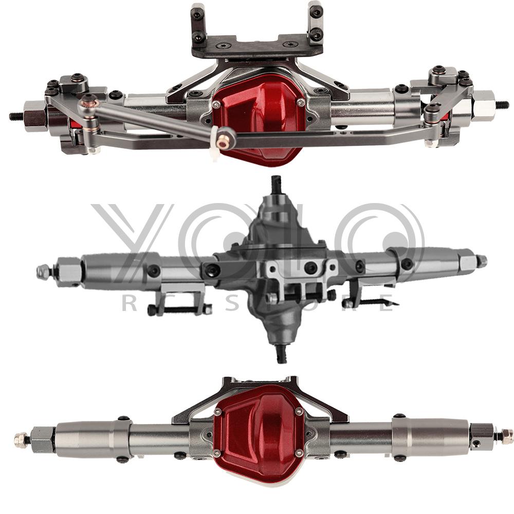 Metal Alloy Front Middle Rear Straight Axle with Servo Base for 1/10 RC Rock Crawler Car Axial SCX10 RC 4WD D90 Upgrade Parts