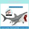 Realistic Marine Animal White Shark Model With Movable Jaws For Aquarium Decor