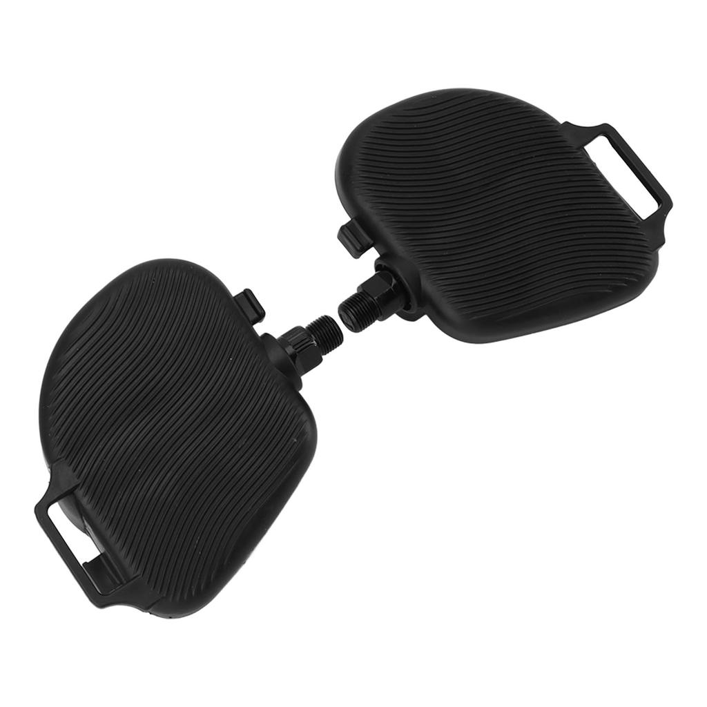 1Pair Exercise Bike Pedals Anti Slip Strip Pattern Portable Exercise Bike Parts with Adjustable