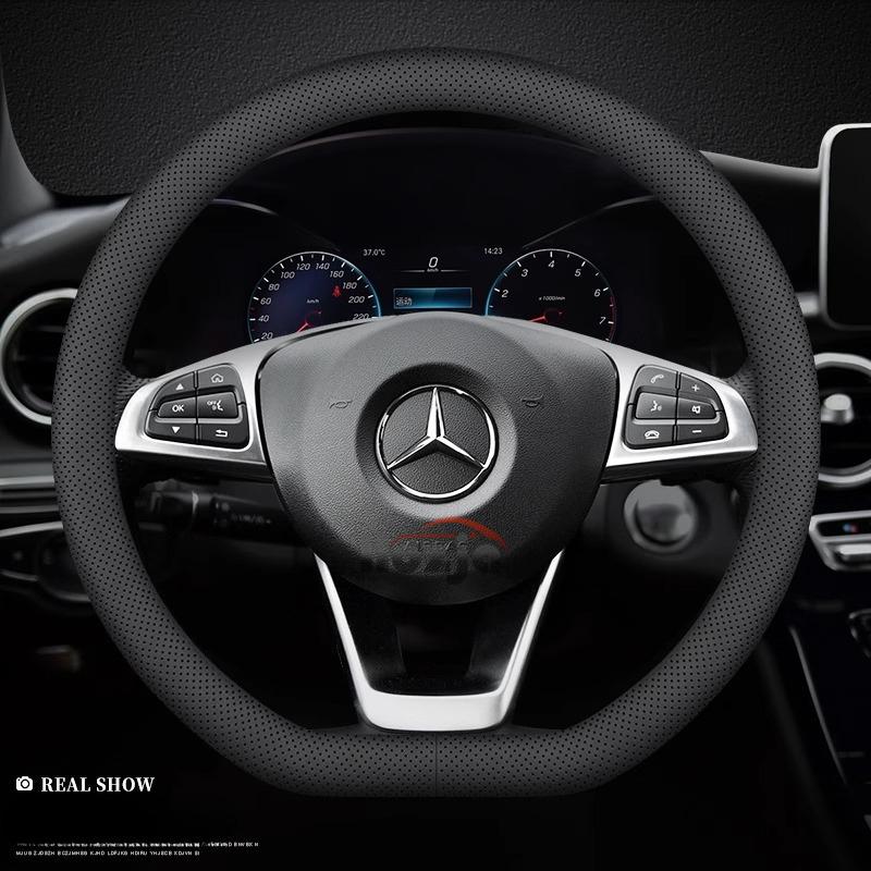 Кожаная накладка на руль автомобиля для Mercedes-Benz GLE S GLE GLS G GL CL ML R SL GLK 400 450 500 350 320 580 38см Аксессуары