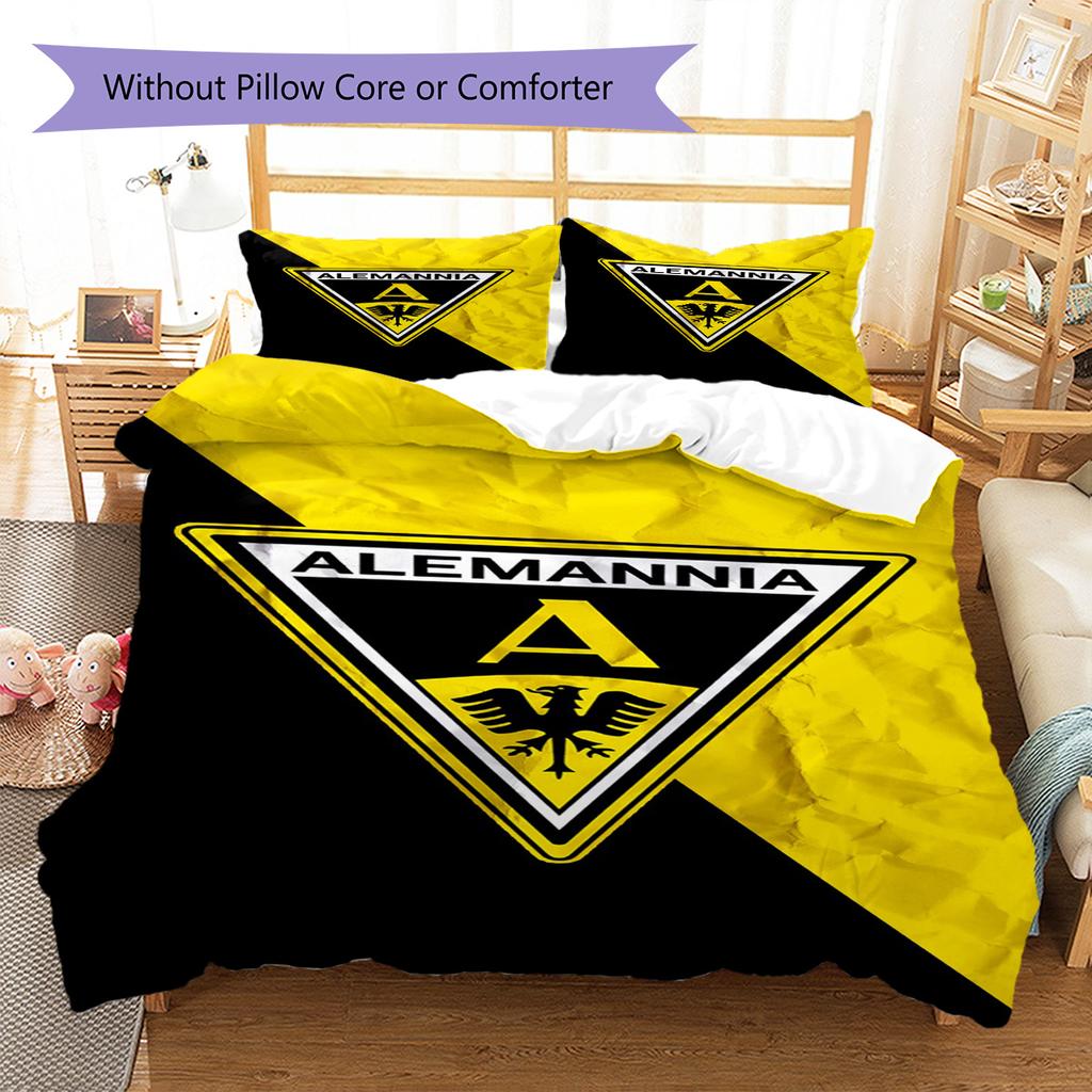 Alemannia Aachen Pattern Bedding Set Quilt Cover Pillowcase Home Decor Gift (1 * duvet cover + 2 * pillowcase, without core)