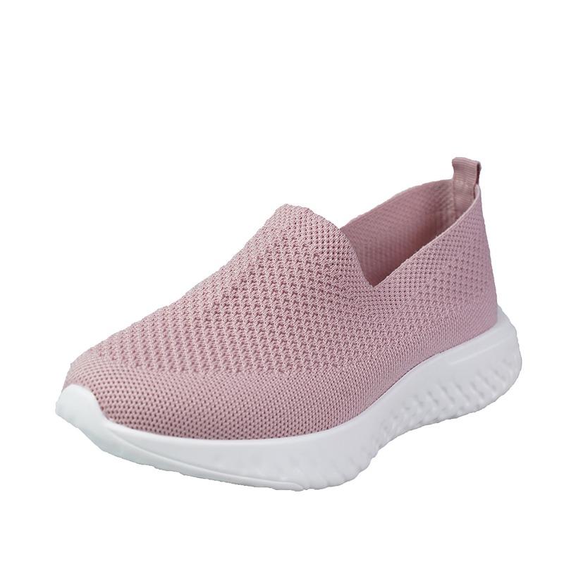 2024 Новые женские туфли Slip on женские туфли из вулканизированной ткани осенние дышащие сетчатые однотонные повседневные плоские удобные спортивные прогулочные туфли