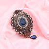 Vintage Women's Brooch Antique Gold Color Drop Resin Pendant Ethnic Wedding Jewellery