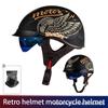 Безопасный Полушлем Шлем Летний Мотоциклетный Винтажный Harley Круизный Мужской и Женский Шлем для Электромобиля