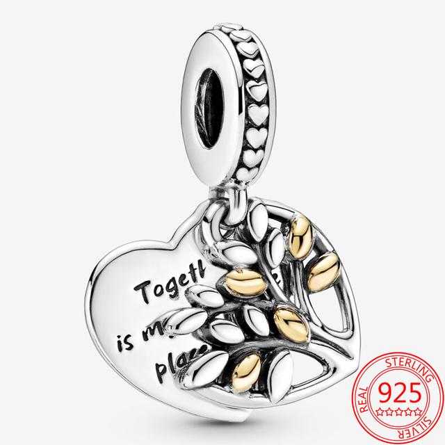 Подлинный 925 стерлингового серебра кулон в виде кошек и сердец, модный браслет в виде змеи, серебряный шарм для женщин, ювелирные изделия в подарок