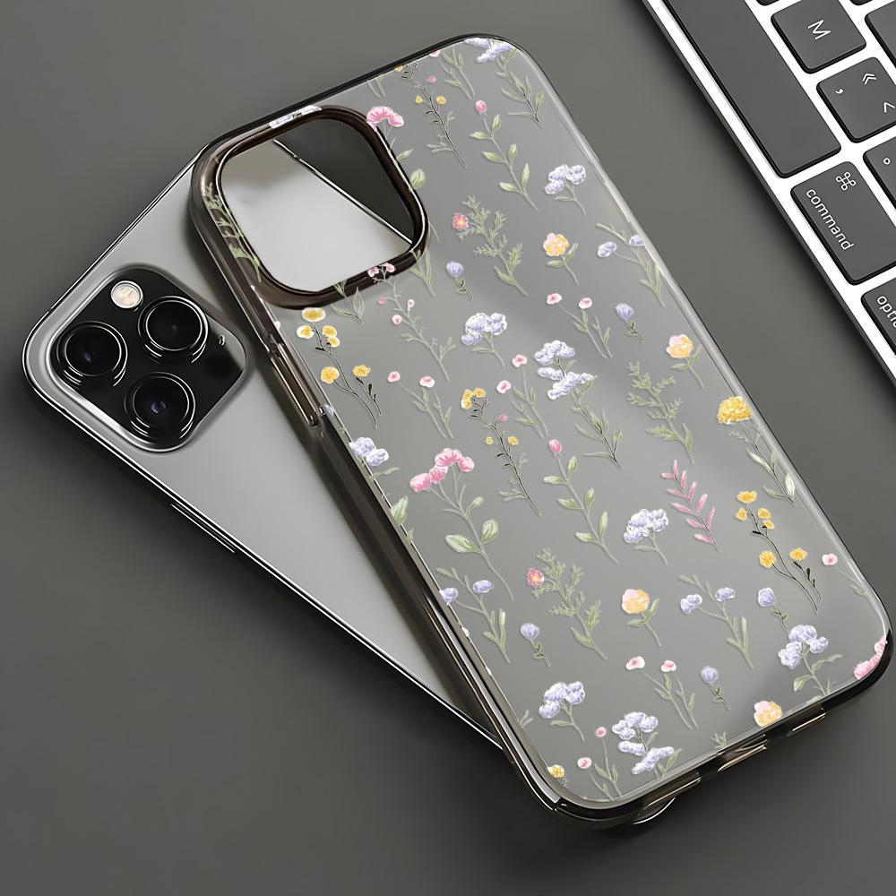 Чехлы для мобильных телефонов iPhone 11 13 15 Pro Max 12 14 Pro Max Чехол для iPhone 16 15 Plus 13 Pro 12 Матовая текстура с рисунком в виде мультяшных цветов