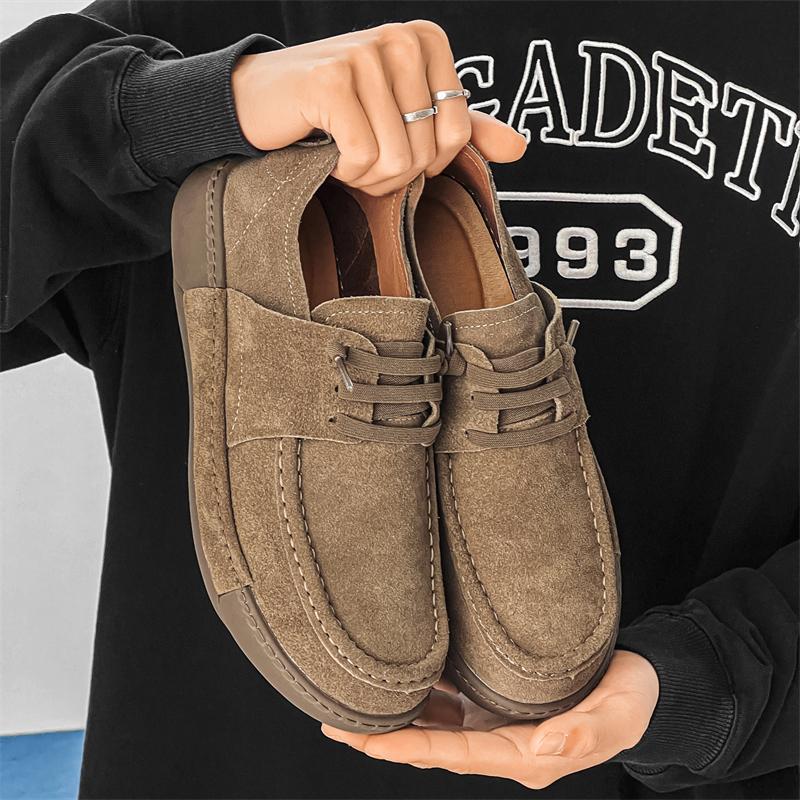 Замшевые кожаные мужские кроссовки, новые роскошные брендовые повседневные туфли для мужчин, супермягкая обувь для отдыха и прогулок, мужская обувь для вождения на открытом воздухе