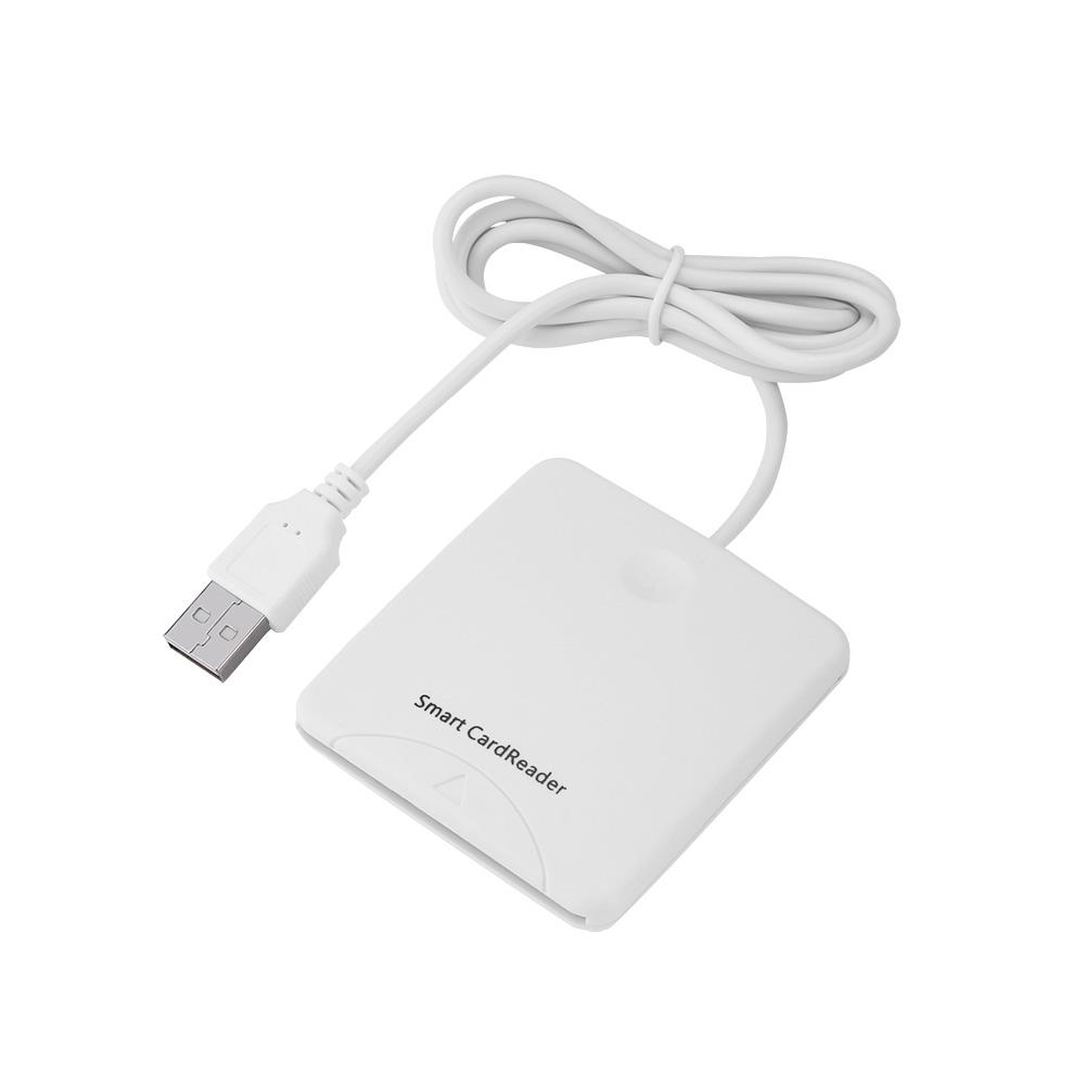 Белый портативный USB полноскоростной смарт-считыватель чипов IC мобильный банк считыватели кредитных карт