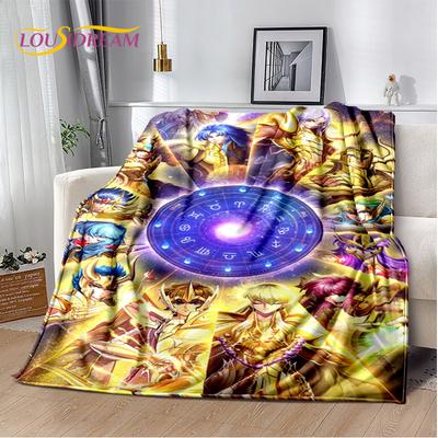 Одеяло HD с рисунком Saint Seiya в стиле ретро, ​​мягкое одеяло для дома, спальни, кровати, дивана, пикника, путешествия, офиса, детское одеяло