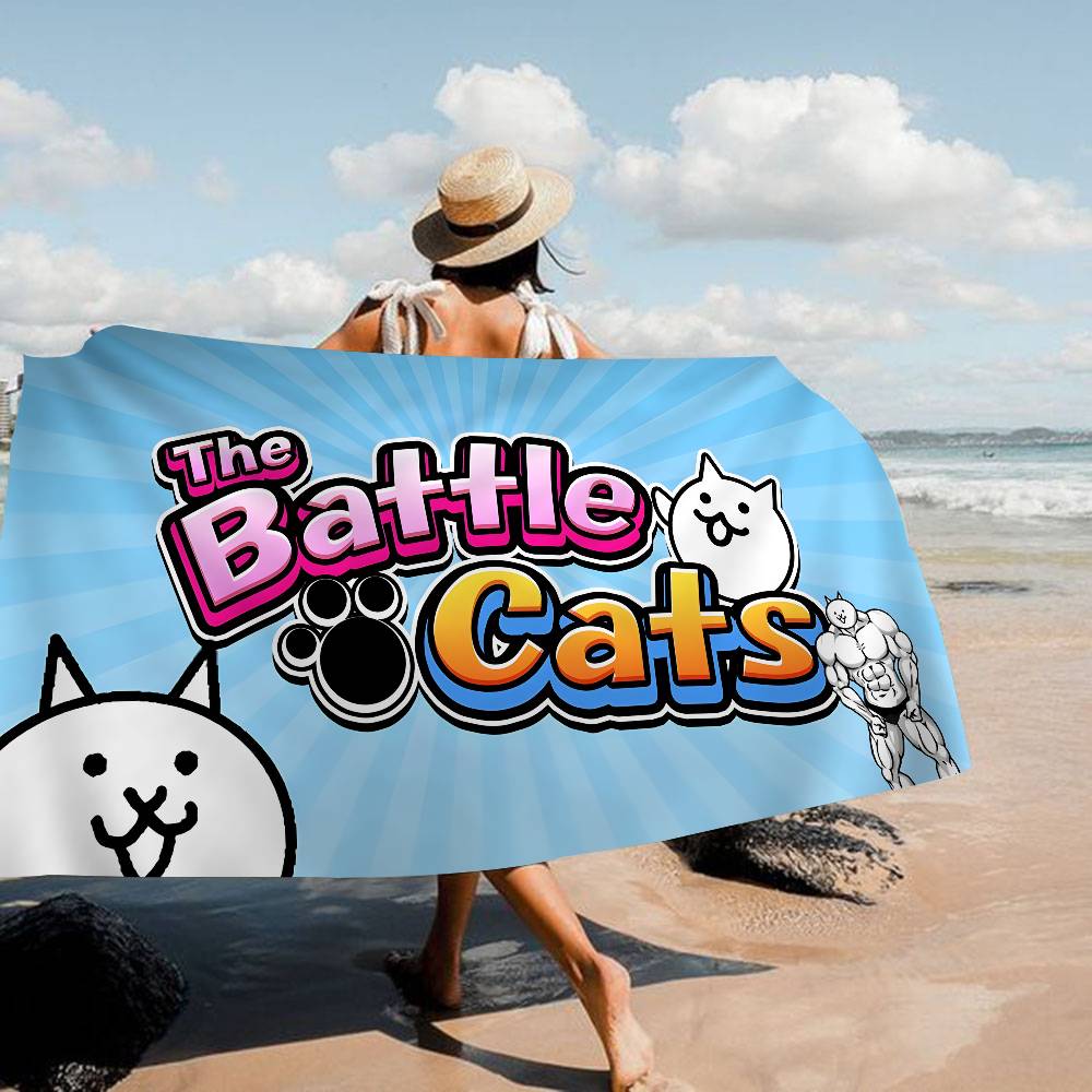 Полотенце для пляжа из микрофибры Battle Cats, впитывающее, быстросохнущее, мягкое, для йоги, плавания, отдыха, альпинизма