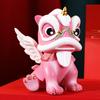 Chinese Lion Dance Mascot Ornament Traditional Dancing Lion Figurine Resin Decoration Figure with Gift Box