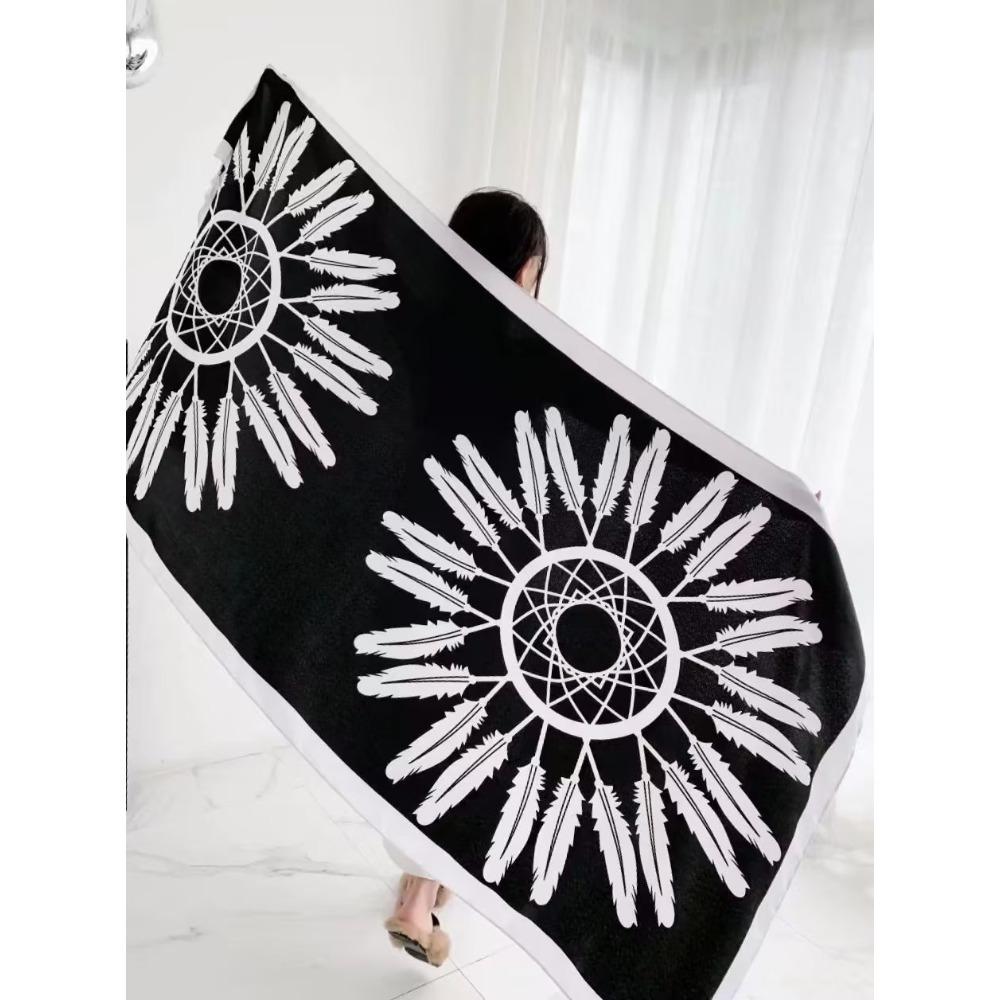 Соленое озеро Чака Туризм на Северо-Западе Этнический стиль Шарф Шелковый шарф Женский Летний Приморский Пляжный Платок Солнцезащитный Тонкий