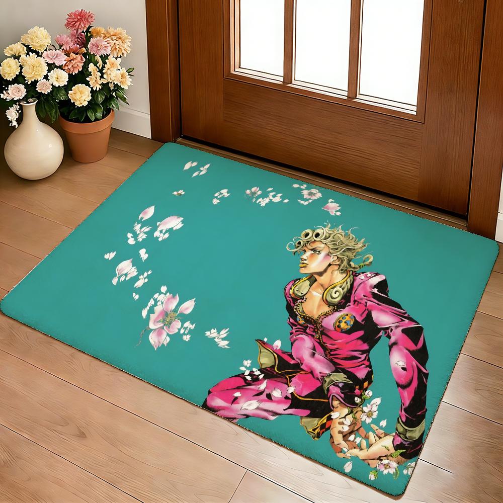 Коврик для пола в стиле аниме JoJo's Bizarre Adventure, уютный, из фланели, мягкий, толстый, нескользящий, для гостиной, спальни, кухни, декоративные коврики