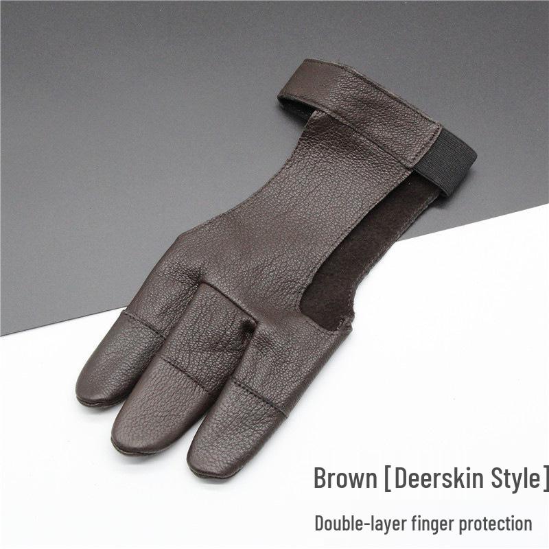 Deerskin Archery Gloves - Anti-Slip Finger Protector for Adult Hunters