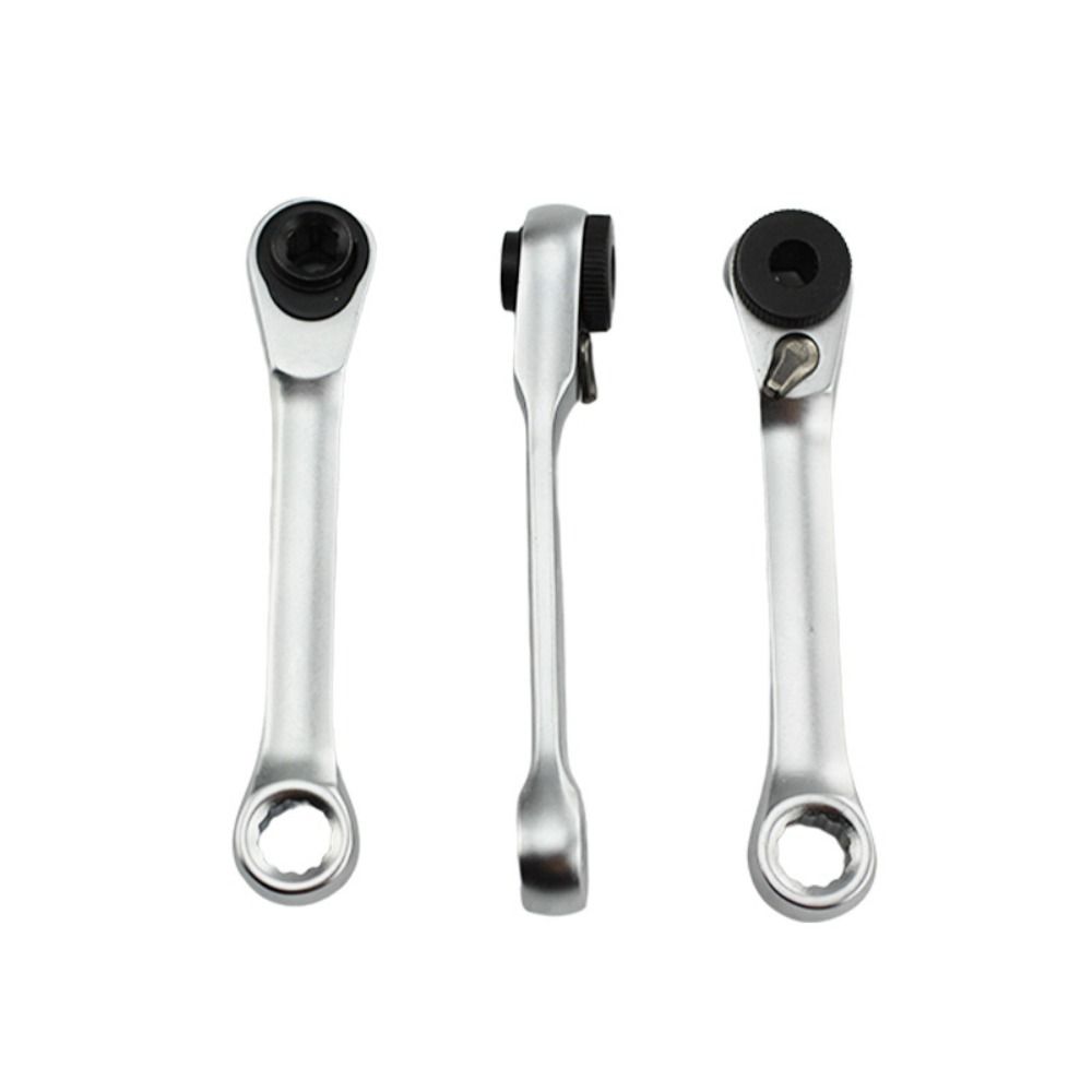 1/4 Inch Mini Ratchet Wrench Double Headed Screwdriver Bit Tool Socket Ratchet Wrench Bicycle