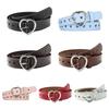 Love Buckle Waist Belt for Female Girl Fashion Pin Buckle Waiststrap Teens Jeans Belt Pants PU Leather Belt Waist Decors