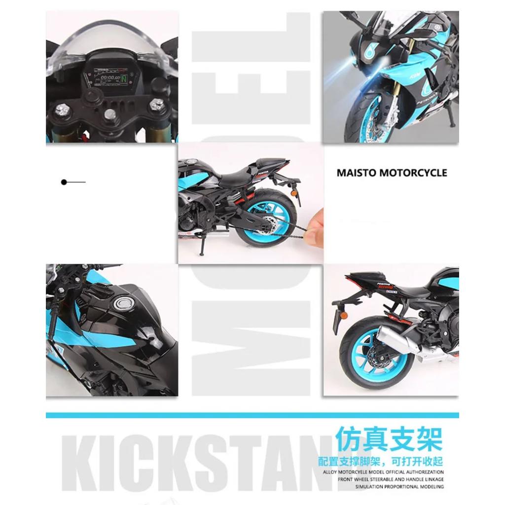 1/9 YAMAHA YZF-R1M Alloy Racing Motorcycle Diecast Metal Street Sports Motorcycle Model with Light Simulation Childrens Toy Gift